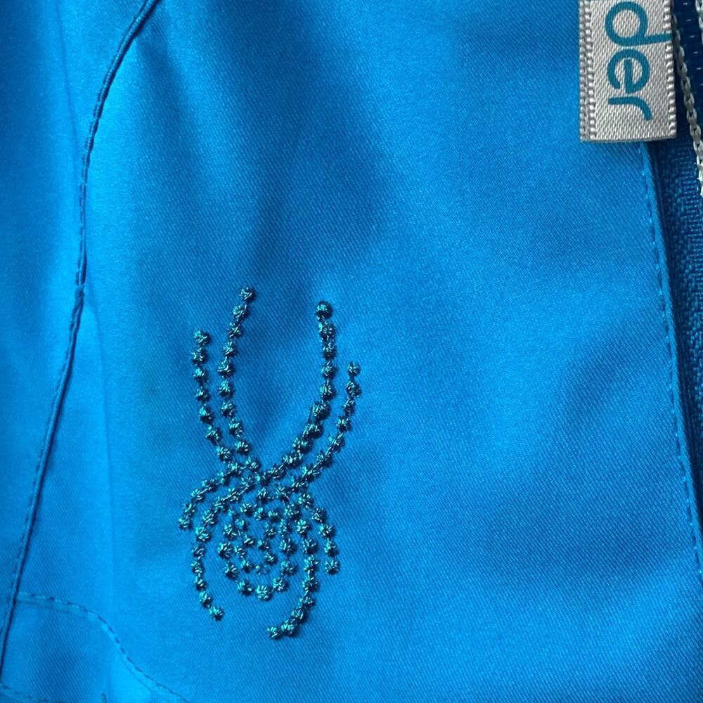 SPYDER Girls Blue Hooded Jacket with Embroidery - Size 12 - Picture 6 of 10